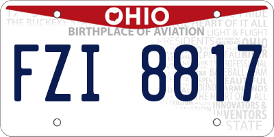 OH license plate FZI8817