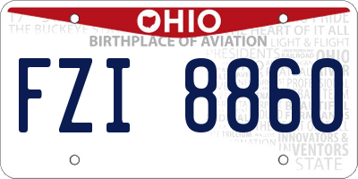 OH license plate FZI8860