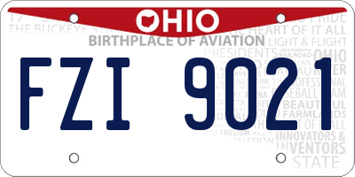 OH license plate FZI9021