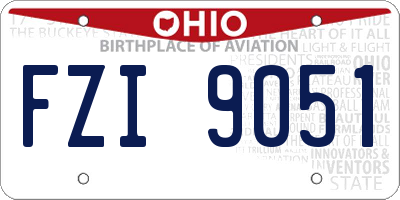 OH license plate FZI9051