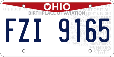 OH license plate FZI9165