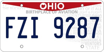 OH license plate FZI9287