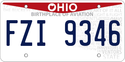 OH license plate FZI9346