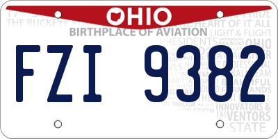 OH license plate FZI9382