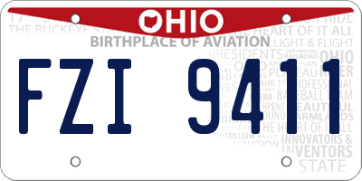 OH license plate FZI9411