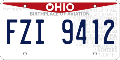OH license plate FZI9412