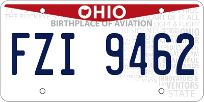 OH license plate FZI9462