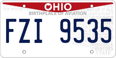 OH license plate FZI9535