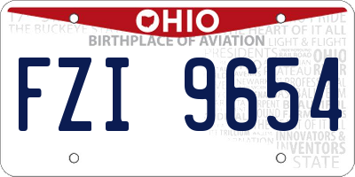 OH license plate FZI9654