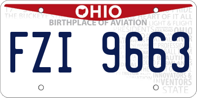 OH license plate FZI9663