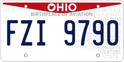 OH license plate FZI9790
