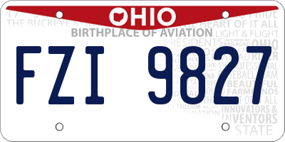 OH license plate FZI9827