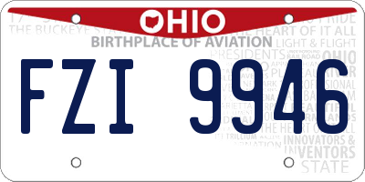 OH license plate FZI9946