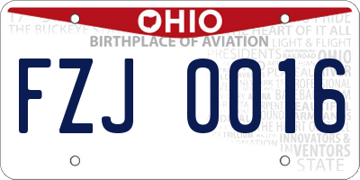 OH license plate FZJ0016