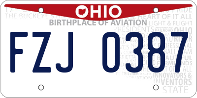 OH license plate FZJ0387