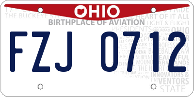 OH license plate FZJ0712