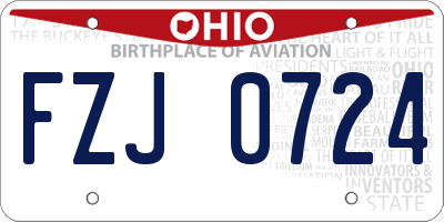 OH license plate FZJ0724