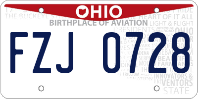 OH license plate FZJ0728