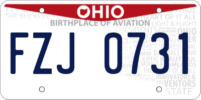 OH license plate FZJ0731