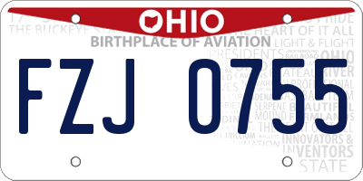 OH license plate FZJ0755