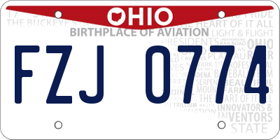 OH license plate FZJ0774