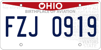 OH license plate FZJ0919