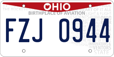 OH license plate FZJ0944