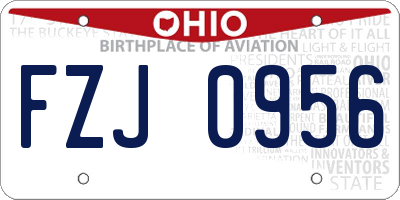 OH license plate FZJ0956