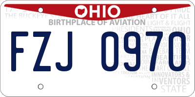 OH license plate FZJ0970