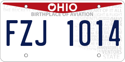 OH license plate FZJ1014