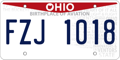 OH license plate FZJ1018