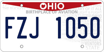 OH license plate FZJ1050