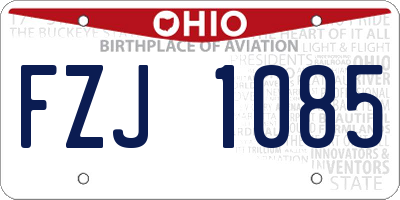 OH license plate FZJ1085