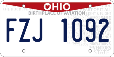 OH license plate FZJ1092
