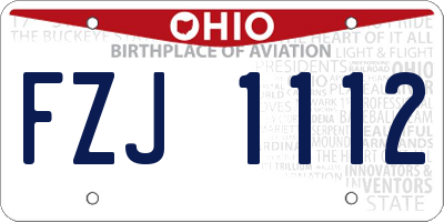 OH license plate FZJ1112