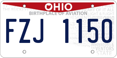OH license plate FZJ1150