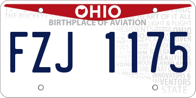 OH license plate FZJ1175