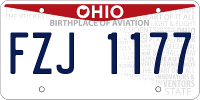 OH license plate FZJ1177