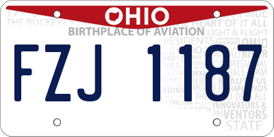 OH license plate FZJ1187