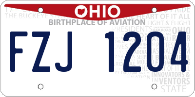 OH license plate FZJ1204