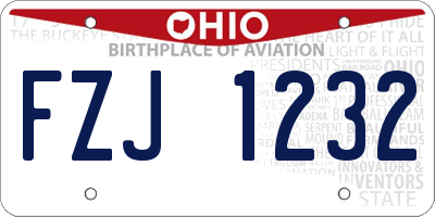 OH license plate FZJ1232