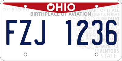 OH license plate FZJ1236