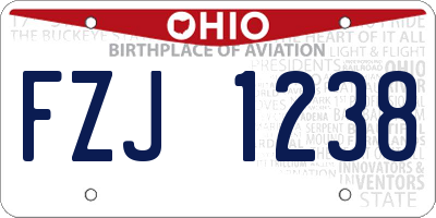 OH license plate FZJ1238