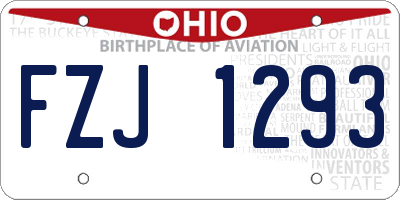 OH license plate FZJ1293