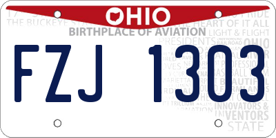 OH license plate FZJ1303