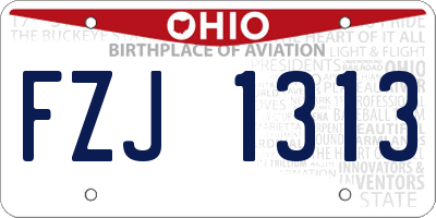 OH license plate FZJ1313