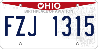 OH license plate FZJ1315