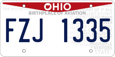 OH license plate FZJ1335