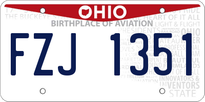 OH license plate FZJ1351