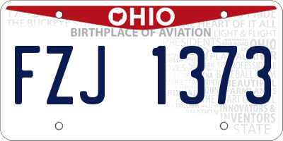 OH license plate FZJ1373